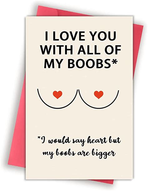 Cute Boobs Valentines Day Ts For Husband Cheeky Anniversary Card