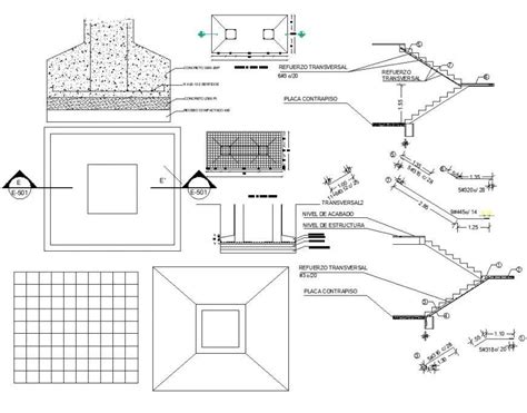 Foundation Footing Detail Construction Block Drawing In Autocad Cadbull