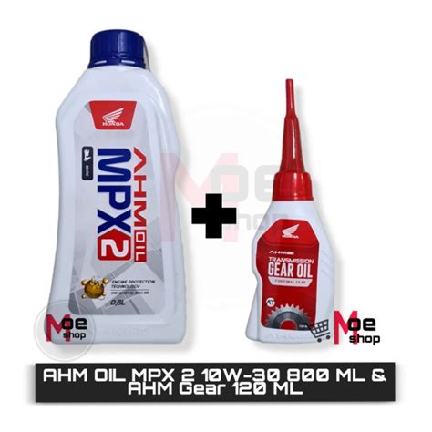 Jual Paket Oli Honda AHM Oil MPX2 800ML 10W 30 API SL JASO MB Oli