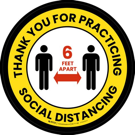 Thank You For Practicing Social Distancing 6 Feet Apart Yellowblack