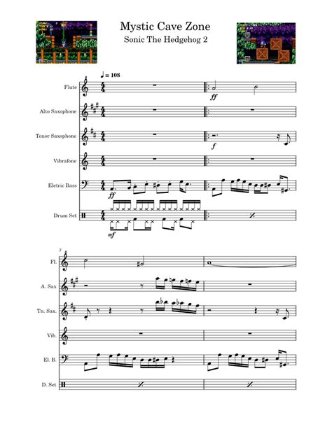 Mystic Cave Zone Sonic The Hedgehog 2 Sheet Music For Flute
