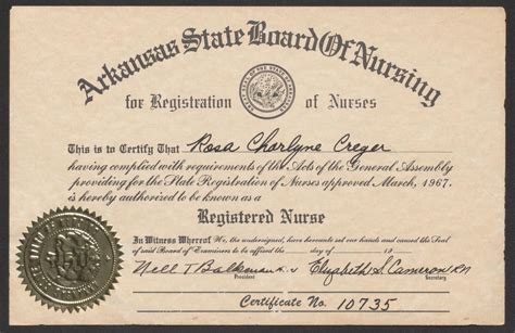 Registered Nurse Certificate Page Of The Portal To Texas History