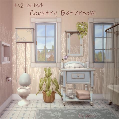 Country Bathroom Ts2 To Ts4 By Pocci At Garden Breeze Sims 4 Sims 4