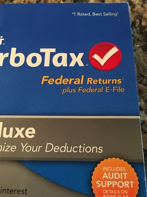 Intuit Turbotax Deluxe Federal Returns Plus E File Turbo Tax Pc
