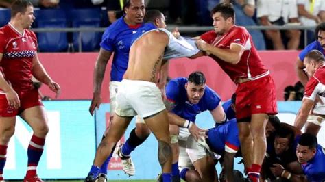 Rugby World Cup Samoa Escapes Double Red Card As It Rallies To Win