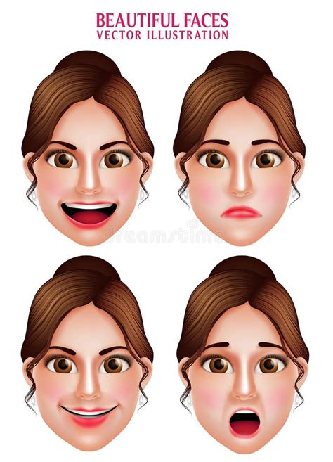 Woman Facial Expressions Stock Illustrations 4661 Woman Facial