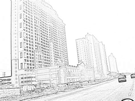 Dibujos De Rascacielos 65975 Edificios Y Arquitectura Para Colorear