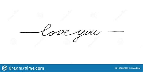 Calligraphy Love You Lettering Vector Illustration For Greeting Card