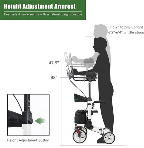 Buy Beyour Walker Upright Walker Stand Up Rollator Walker Tall Rolling