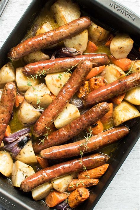 Oven-roasted Vegetables with Sausages