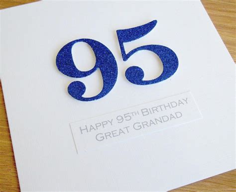 Handmade 95th Birthday Card Personalized Can Be Any Age Or Colour