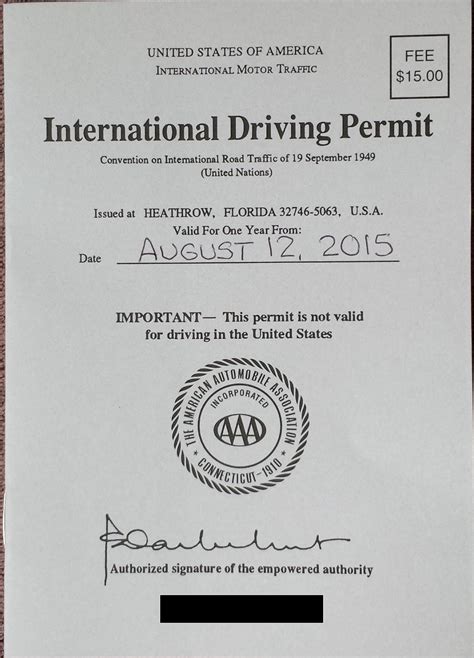 International Driving Permit Template