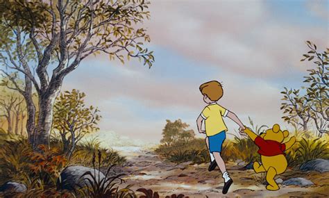 Image Winnie The Pooh And Christopher Robin Are Both Running Off