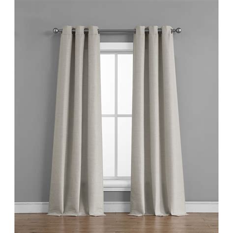 Raw Faux Silk Grommet 76 In X 96 In Curtain Panel Pair Light Grey