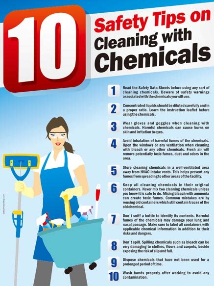 Safety Tips On Cleaning With Chemicals Safety Poster Shop