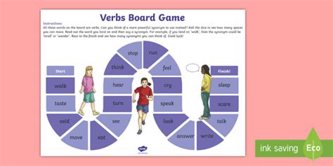 Verb Board Game Teacher Made