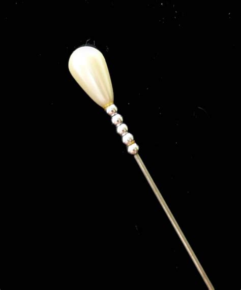 Vintage 1940s Pearl Hat Pin Very Long By Blueberryskyvintage