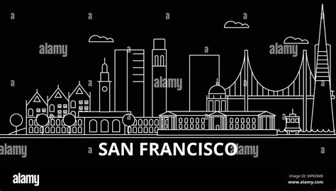 San Francisco City Silhouette Skyline Usa San Francisco Vector