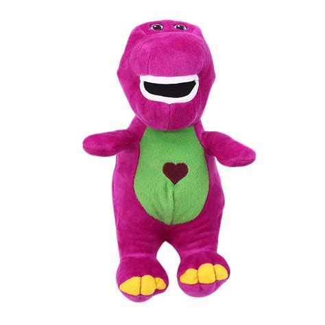 Cute Lovely Singing Barney Plush Stuffed Dinosaur Embroidered Purple
