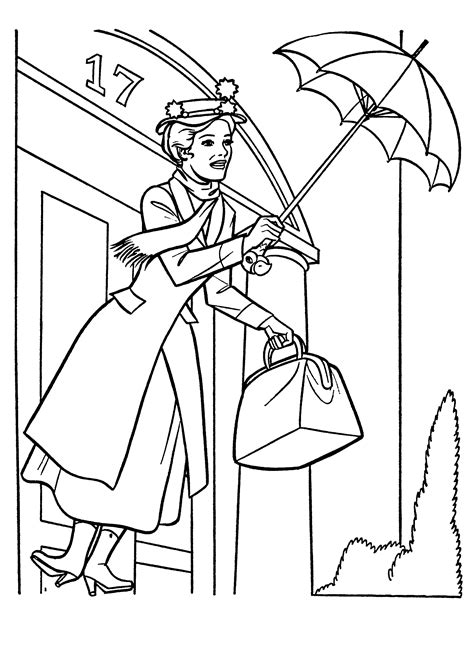 She flew into a london house in a fabulous way. Mary Poppins Coloring Pages Printable | K5 Worksheets