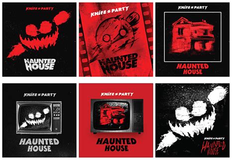knife party haunted house ep album cover on behance