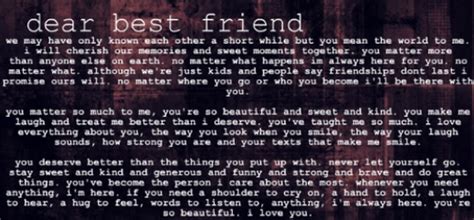 Your best friend should be the person you go to whenever you really need someone to talk to, and need some. Sweet letter to a best friend on We Heart It