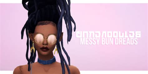The Black Simmer Messy Bun Dreads Recolor By Cakenoodles