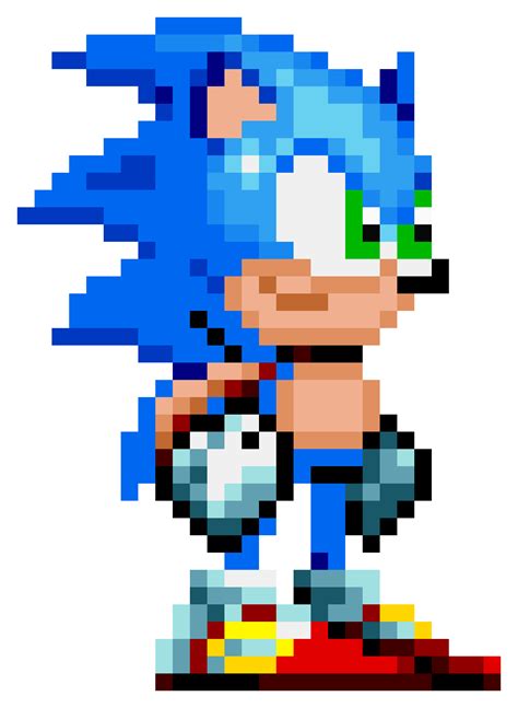 Modern Sonic Sprite Pixel Art Maker Sonic Sprite Png Images And The