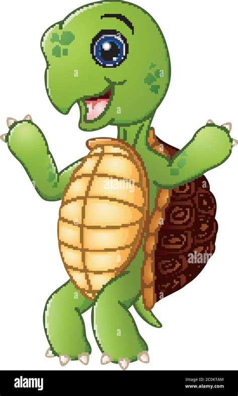 Cute Cartoon Turtle Standing Stock Vector Image And Art Alamy