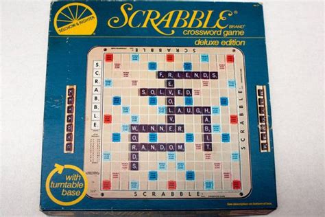 1982 Scrabble Deluxe Edition Game With Turntable Base And Etsy Etsy