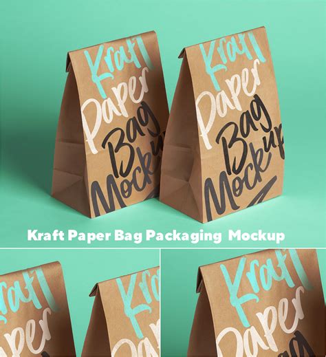 kraft paper food packaging mockup
