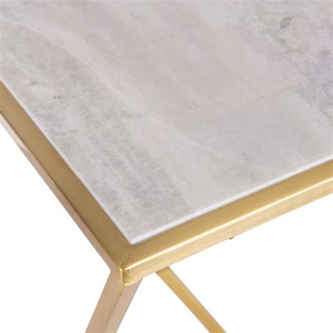 Maybe you would like to learn more about one of these? Bout de canapé en métal doré et marbre Piazzela | Maisons ...
