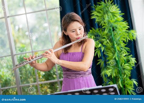 Flute Classical Instrument Profestional Player Playing Song A Young