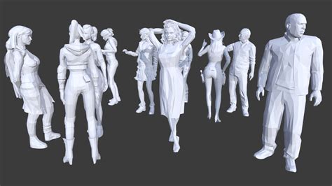 Low Poly People Collection 4 Buy Royalty Free 3d Model By Mega3d