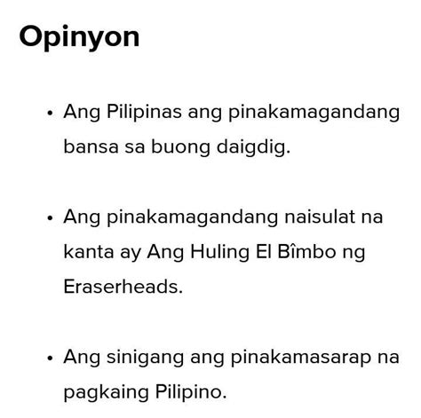 Magbigay Ng 10 Halimbawa Ng Opinyon