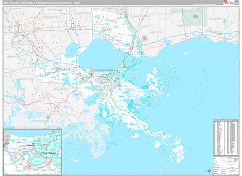 New Orleans Metairie Metro Area La Zip Code Maps Premium