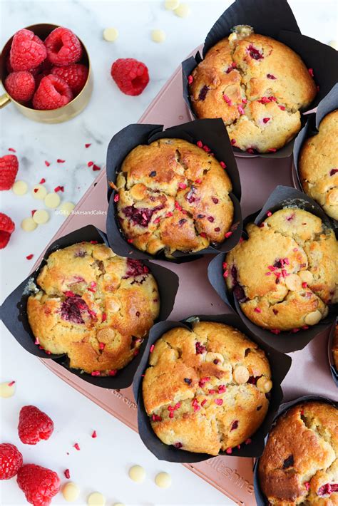 White Chocolate Raspberry Muffins Gills Bakes And Cakes