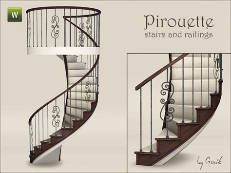 Gosiks Pirouette Spiral Stairs And Railings Sims Sims 4 Sims 4