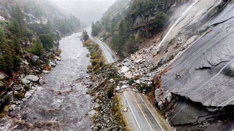 California Rain Massive Landslide Shuts Down Highway 70