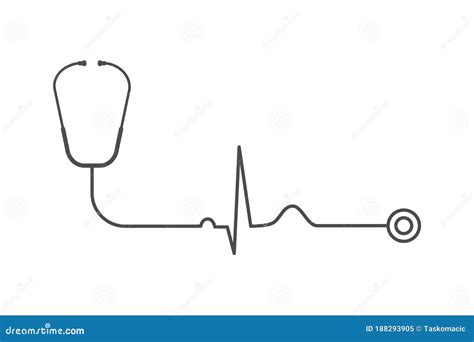 Stethoscope With Heart Rate On White Background Cardiology Concept