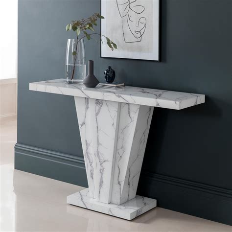 Calacatta Marble Effect Console Console Tables Hallway Tables
