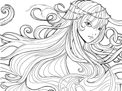 Pretty Anime Girl Coloring Page Free Printable Coloring Pages For Kids