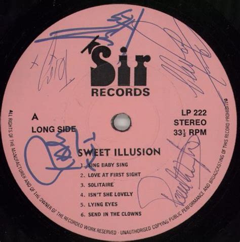 Sweet Illusion Two Sides Autographed Uk Vinyl Lp Album Lp Record