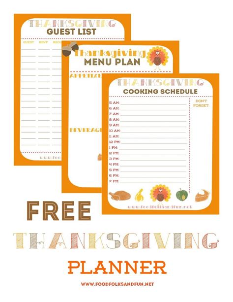 Thanksgiving Planner 5 Free Printables Thanksgiving Planner