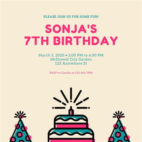 Canva Birthday Invitation