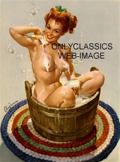 Bubbling Over Perky Redhead Sexy Girl Gil Elvgren 85x11 Poster Pinup
