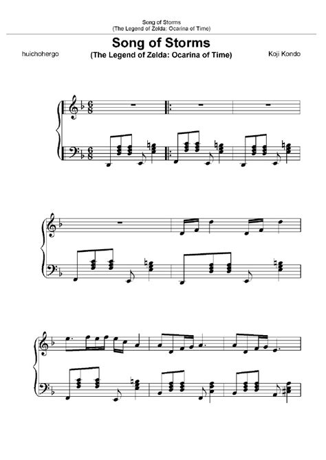 Bellow is only partial preview of storms sheet music, we give you 2 pages music notes preview that. Song of Storms - Sheet Music