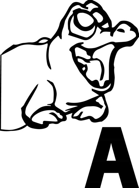 Baby Alligator Coloring Page A Letter