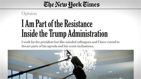 Anonymous Op Ed Says There Is A Resistance Inside Trump Administration