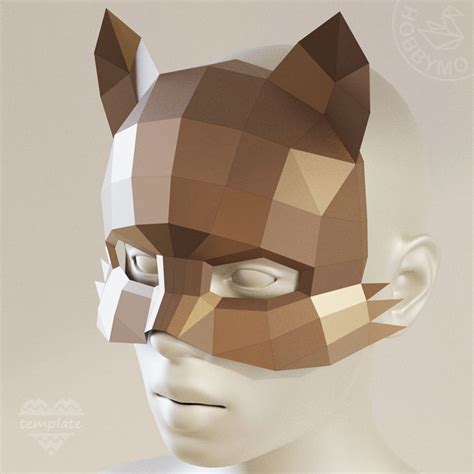 Cat Mask 3d Papercraft Template Hobbymo